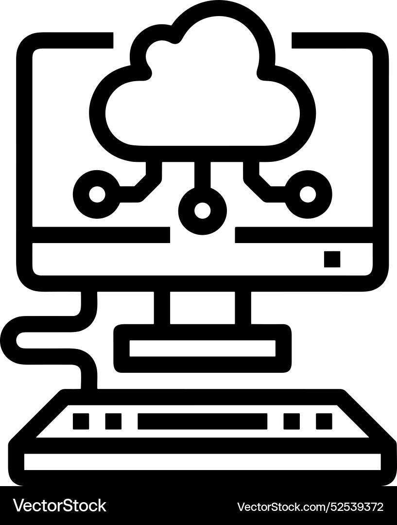 Cloud storage icon symbol image of the hosting vector image