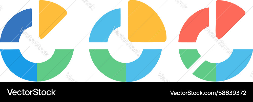 Colorful Segmented Data Circles Vector Image