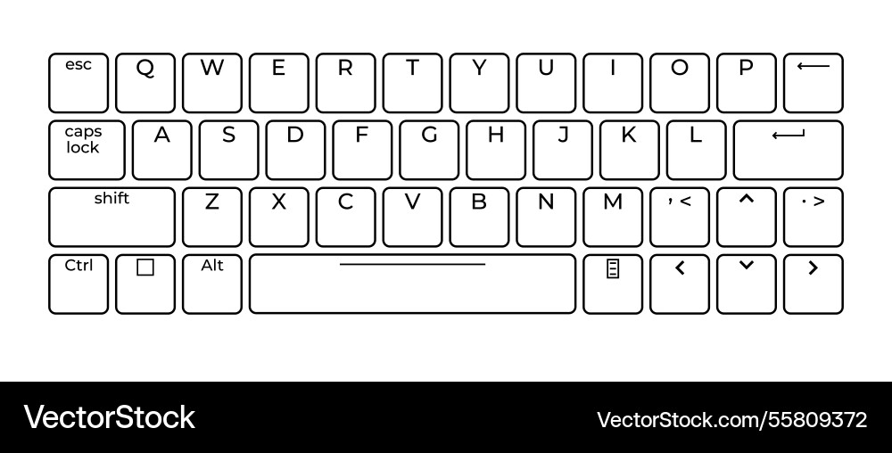 Computer keyboard button layout template Computer keyboard button layout template vector image