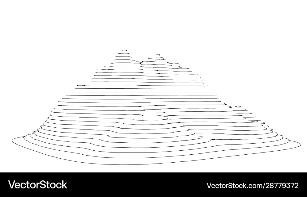 Curve lines in shape part mountain range Curve lines in shape part mountain range vector image
