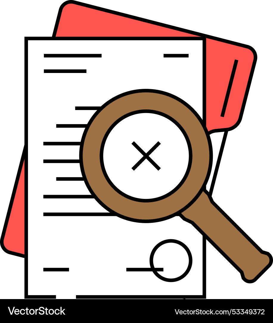 Document reject icon color vector image