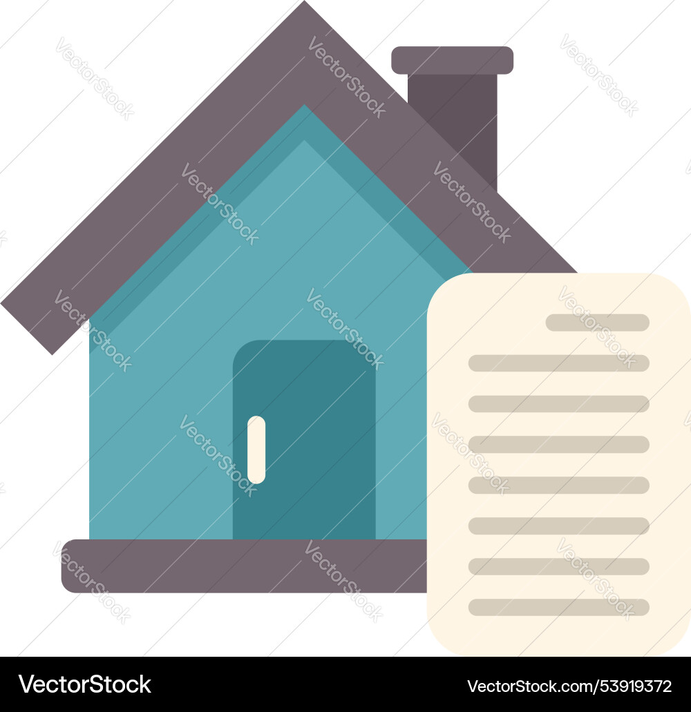 House building with paper document representing Vector Image