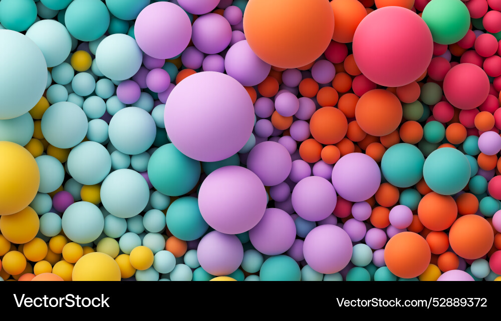 Many colorful big small random matte soft balls Many colorful big small random matte soft balls Vector Image