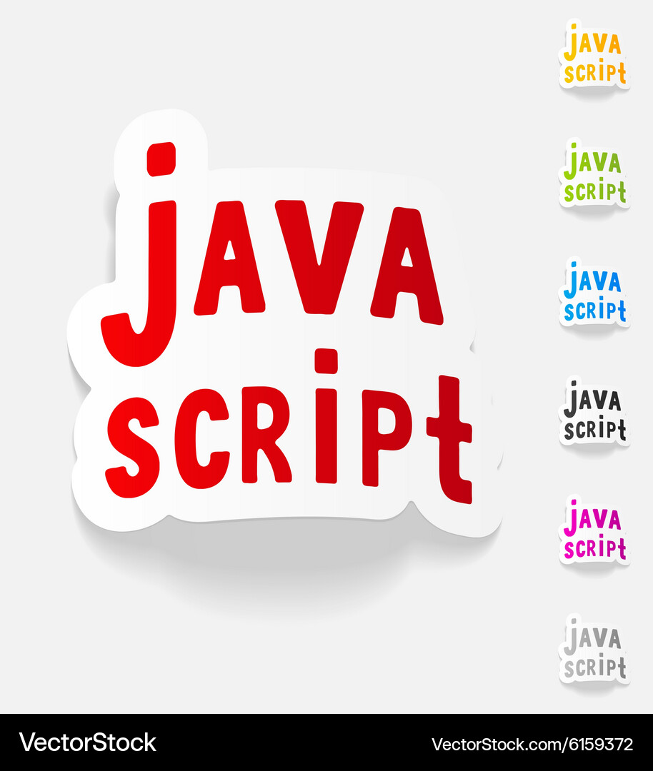 Realistisches Designelement java Script Vektorbild