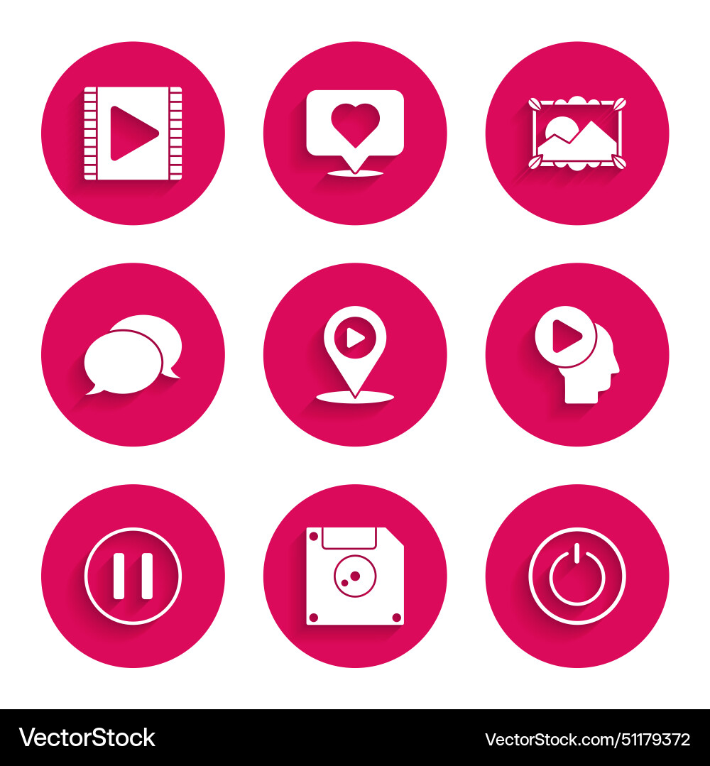 Set digital media play with location floppy disk Set digital media play with location floppy disk vector image