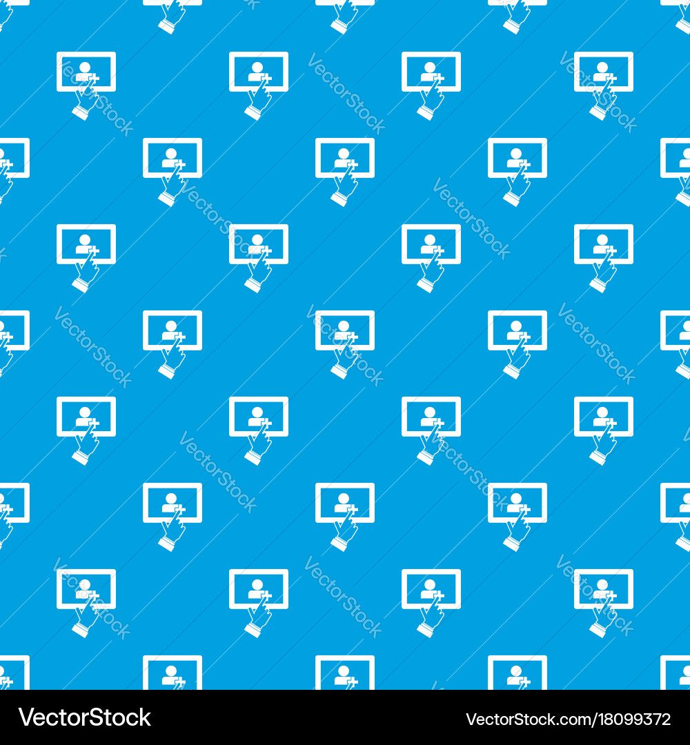 Touch screen tablet click pattern seamless blue vector image