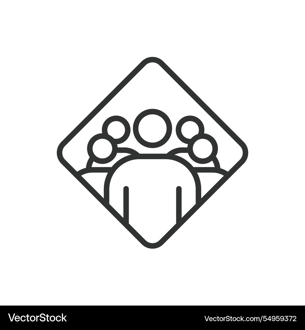 Users icon in line design user profile vector image