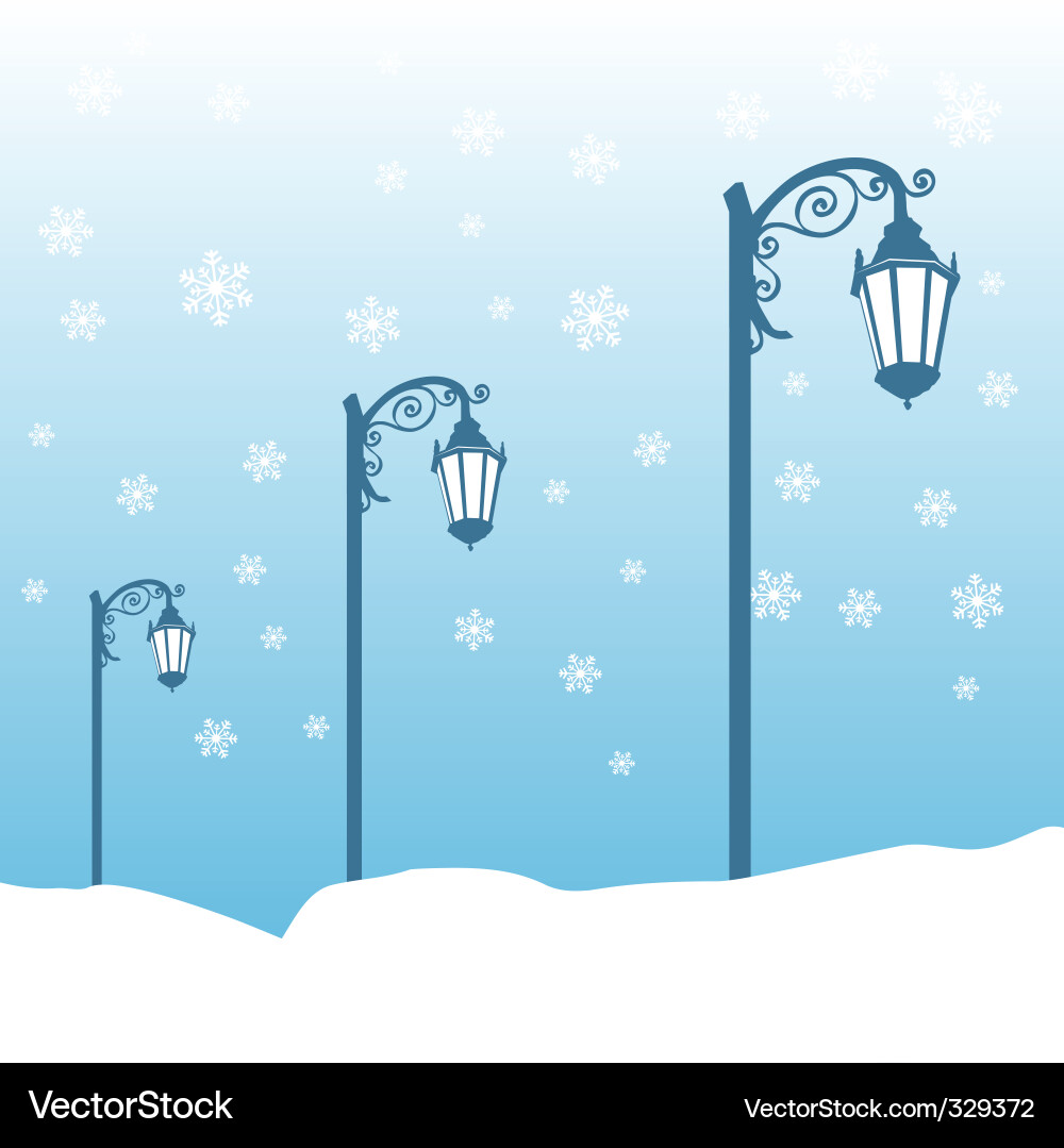 Winter Street Lamps Vector Image