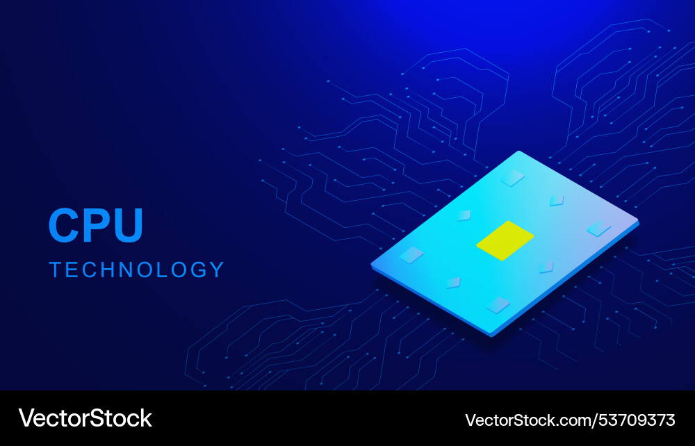 Cpu technology with microchip processor Cpu technology with microchip processor Vector Image