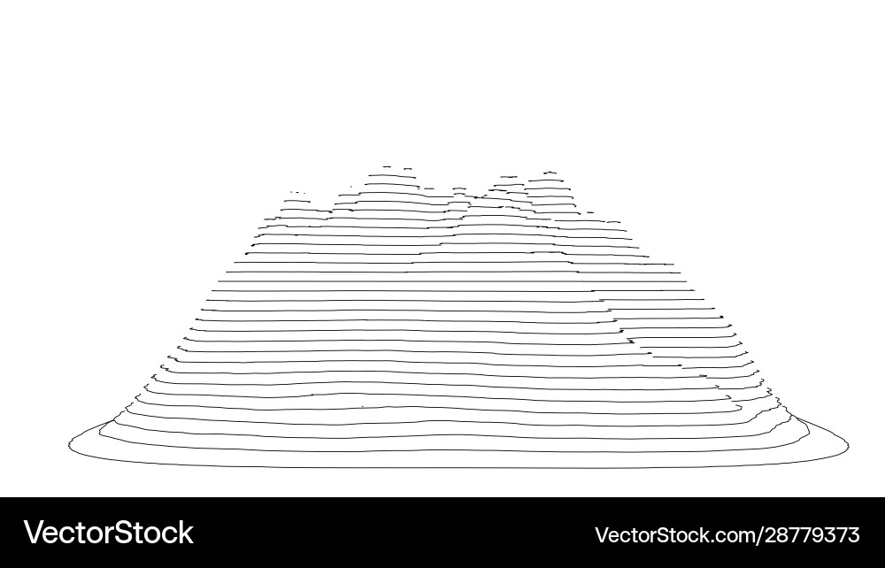 Curve lines in shape part mountain range Vector Image