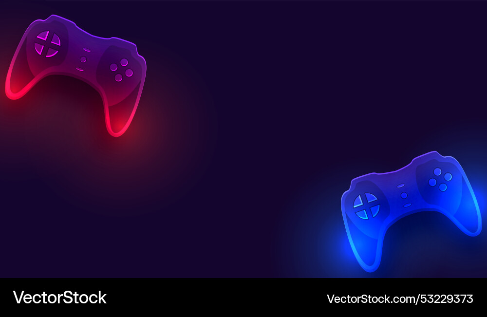 Digital videogame controller techno background vector image