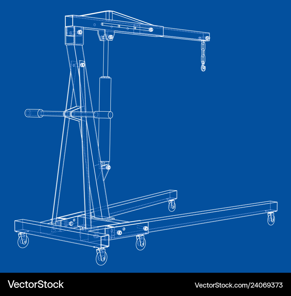 Engine hoist outline rendering of 3d Engine hoist outline rendering of 3d vector image