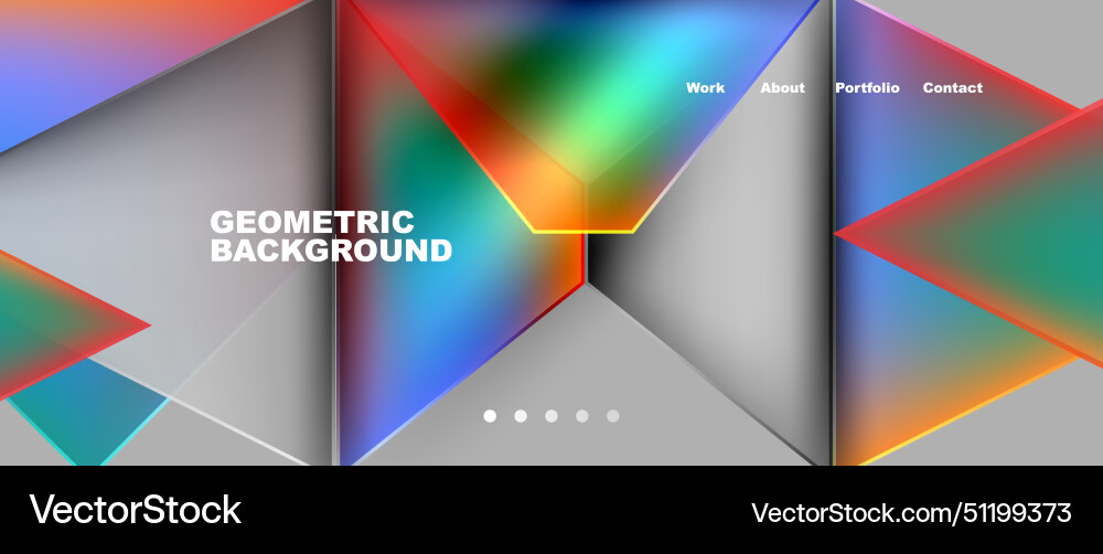 Geometric pattern of colorful triangles on gray Vector Image