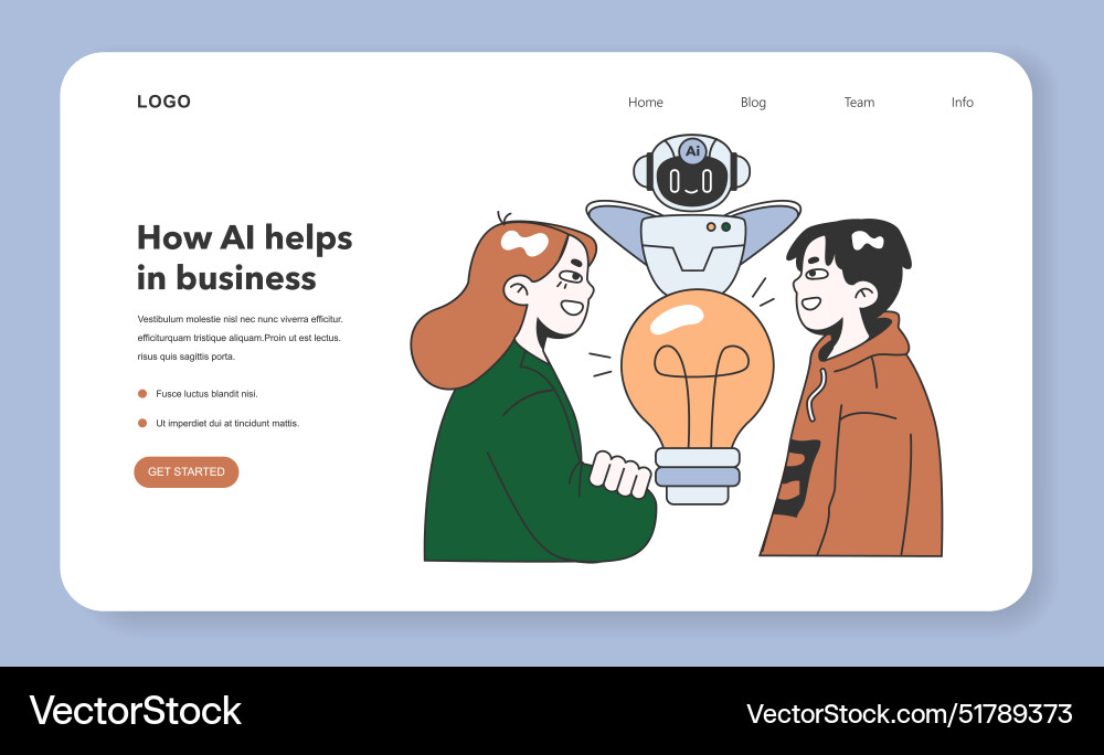 Help of artificial intelligence for business web Help of artificial intelligence for business web vector image