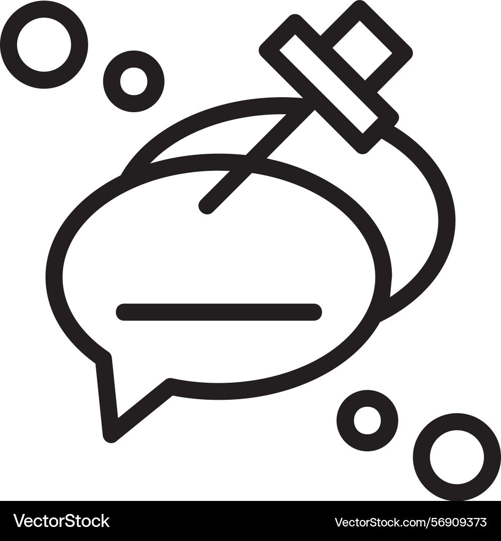 Pin message linear style icon design Vector Image