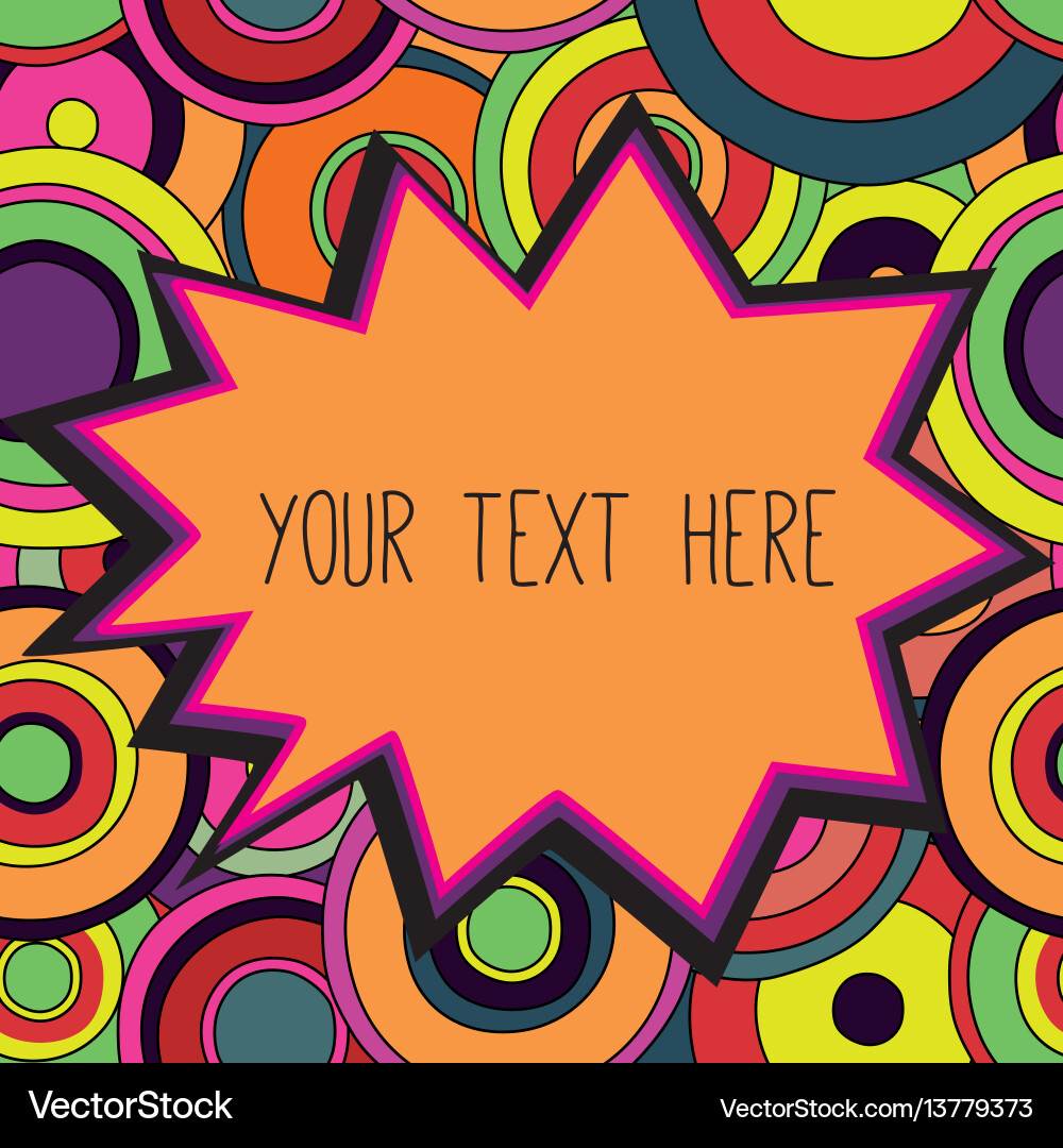 Retro Psychedelic Frame Vector Image