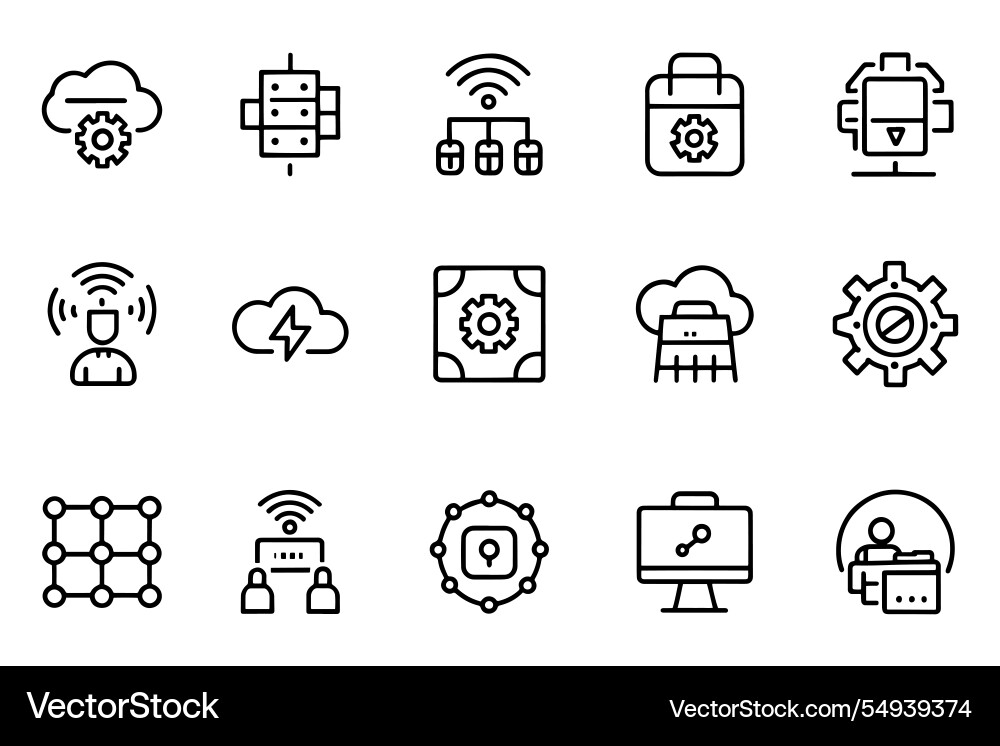 Ai robotics cloud automation communication vector image