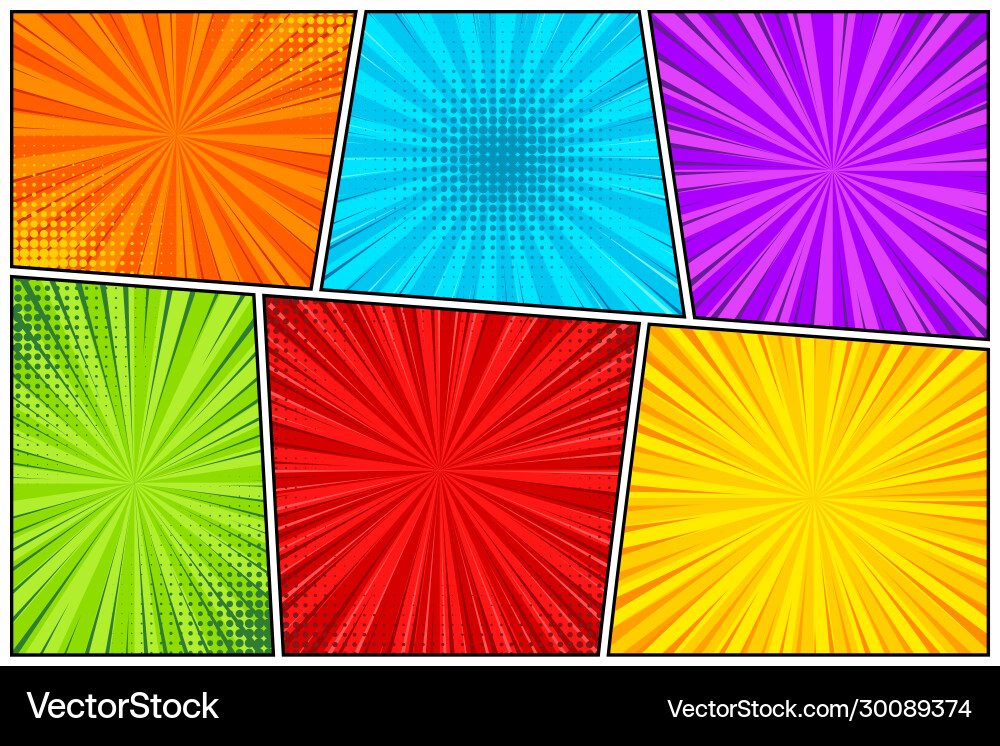 Cartoon Comic Hintergrundset Comics Buch Cartoon Comic Hintergrundset Comics Buch vektorbild