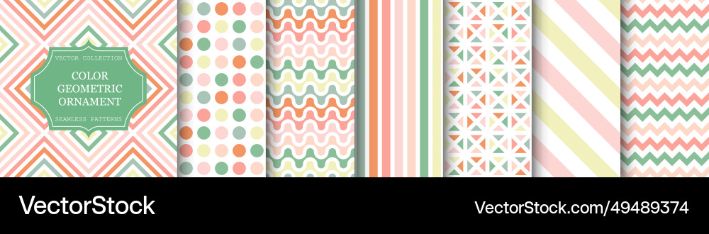 Collection of color seamless geometric patterns Collection of color seamless geometric patterns vector image