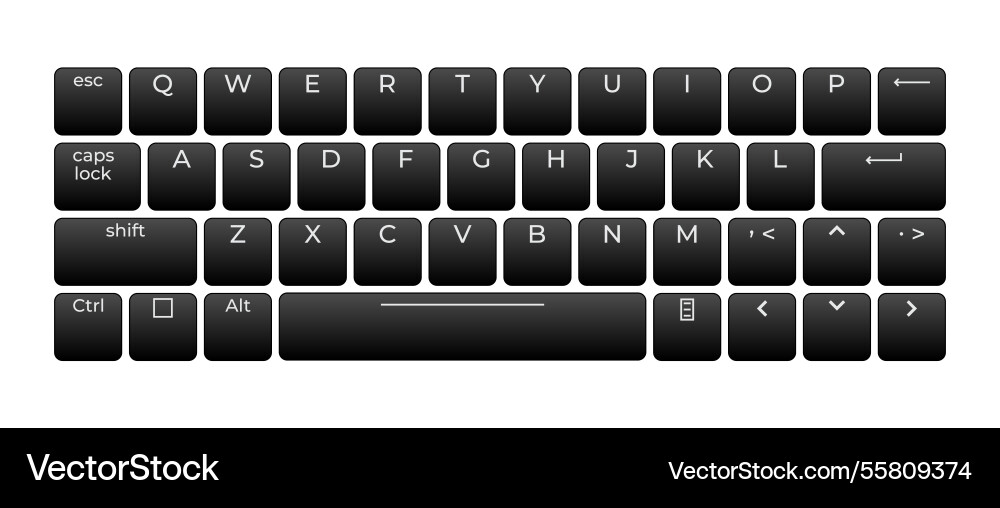 Computer keyboard button layout template Computer keyboard button layout template Vector Image
