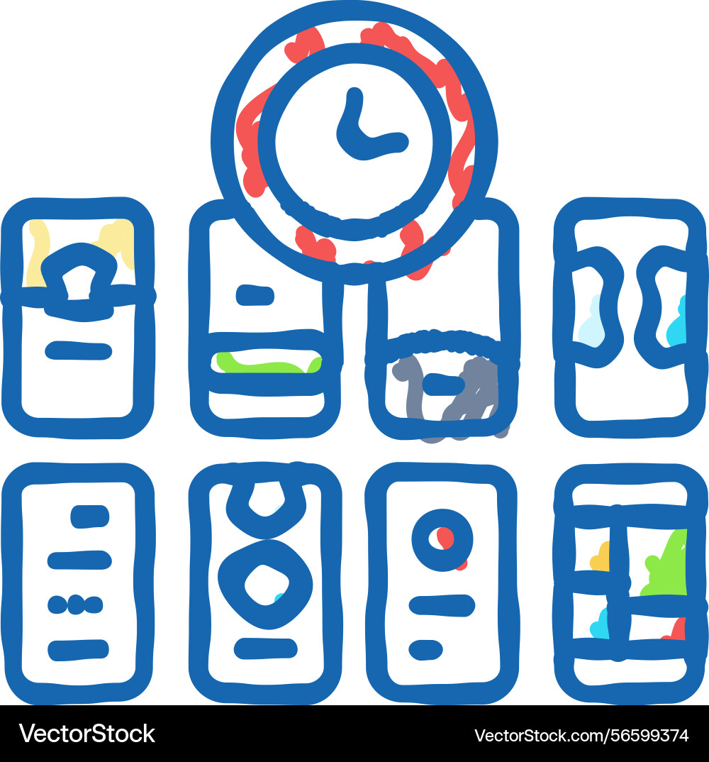 Design sprint ux ui icon doodle vector image