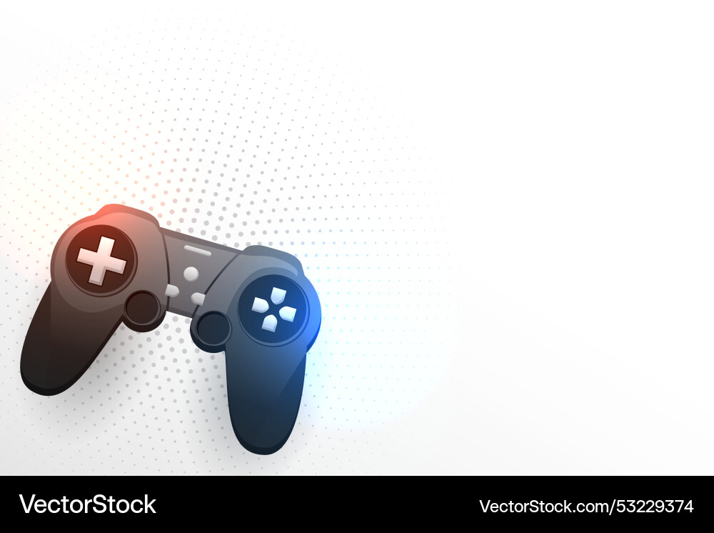 Electronic game controller background with text vector image