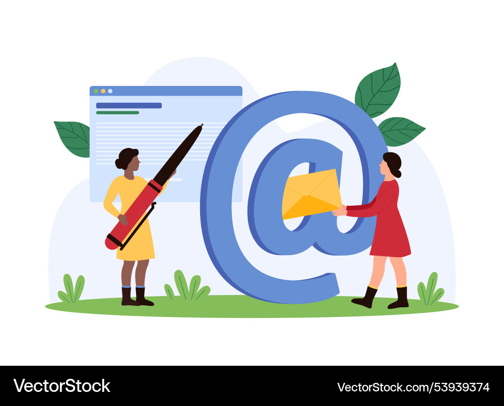 Email communication write text and send letter Email communication write text and send letter Vector Image