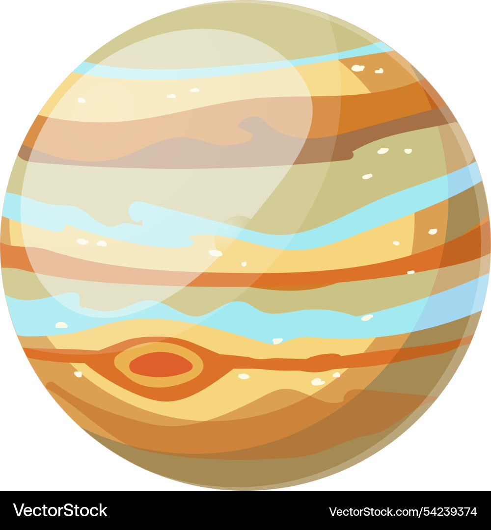 Jupiter planet rotating in space showing gaseous Jupiter planet rotating in space showing gaseous vector image