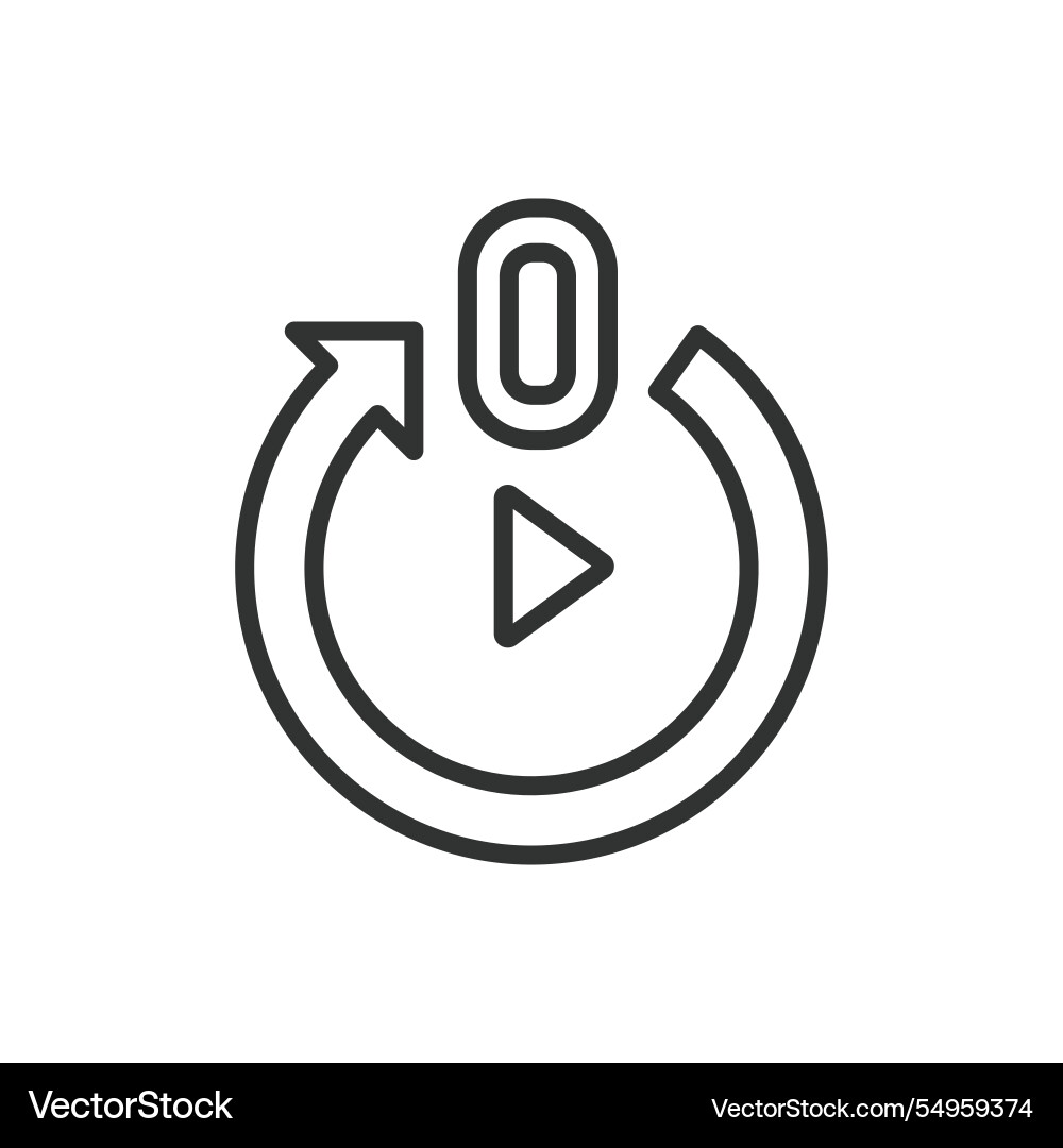 Start automatically icon in line design vector image