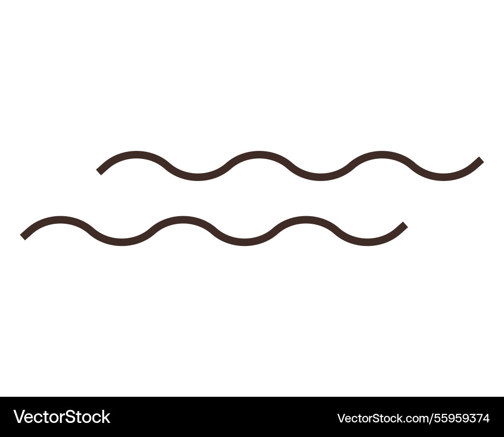 Two parallel wavy lines representing flow Two parallel wavy lines representing flow Vector Image