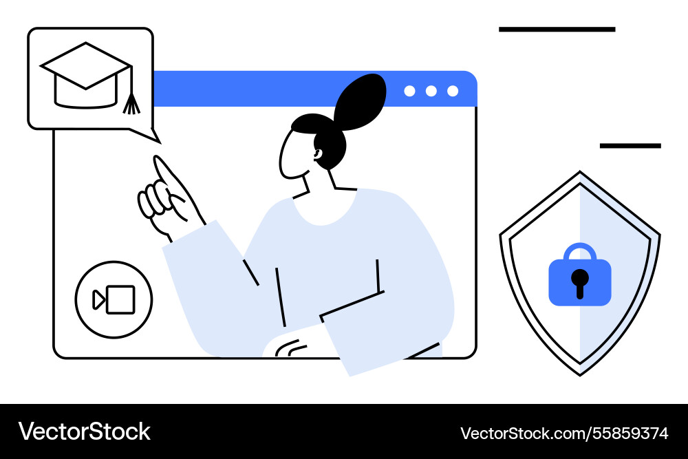 Virtual learning with secure online platforms Virtual learning with secure online platforms vector image