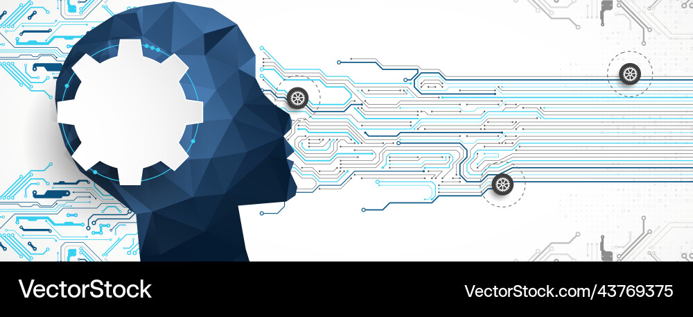 AI & Machine Learning Cyberbrain Vector Image