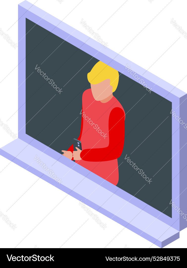 Blogger recording video content using smartphone Blogger recording video content using smartphone vector image