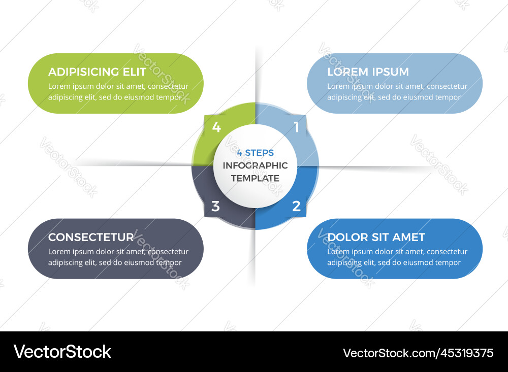 Circle infographic template with four elements Vector Image