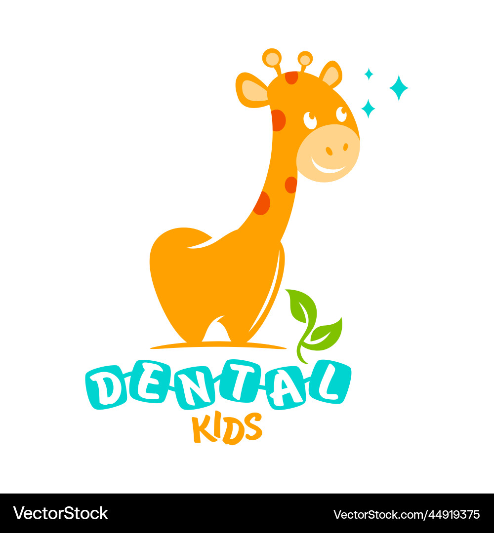 Cute Giraffe Pediatric Dental Logo – Royalty-Free Vector | VectorStock, image size:1000x1080