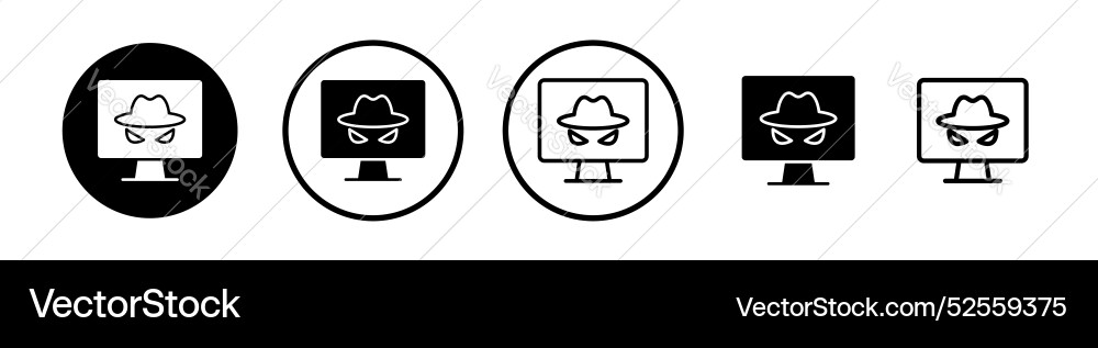 Hacker icon set on white background Hacker icon set on white background vector image