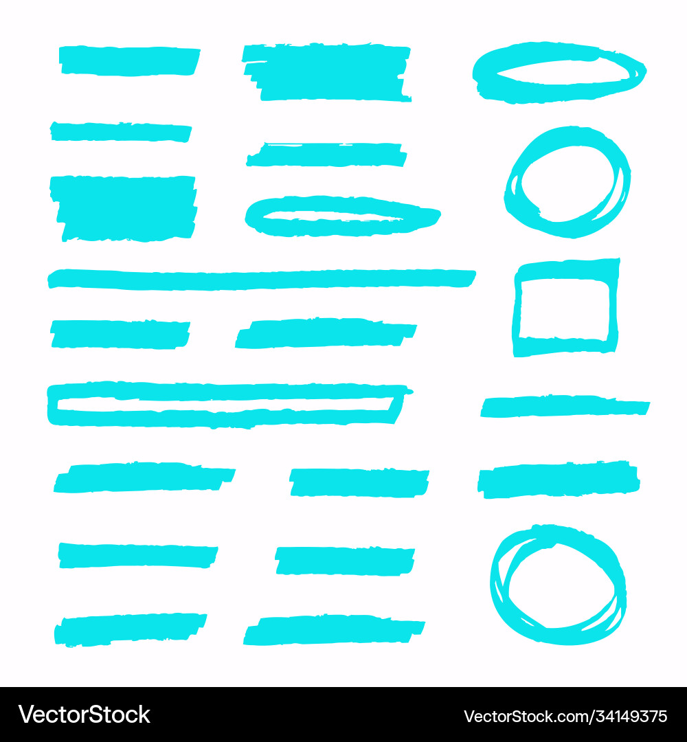 Hand-drawn shapes and lines highlighter strokes Hand-drawn shapes and lines highlighter strokes Vector Image