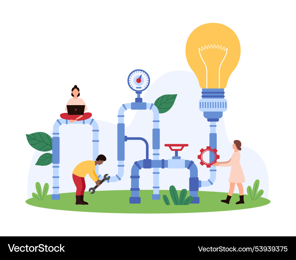 Idea generation process solution creation Idea generation process solution creation vector image