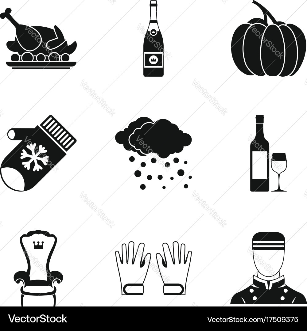 Largesse icons set simple style Vector Image