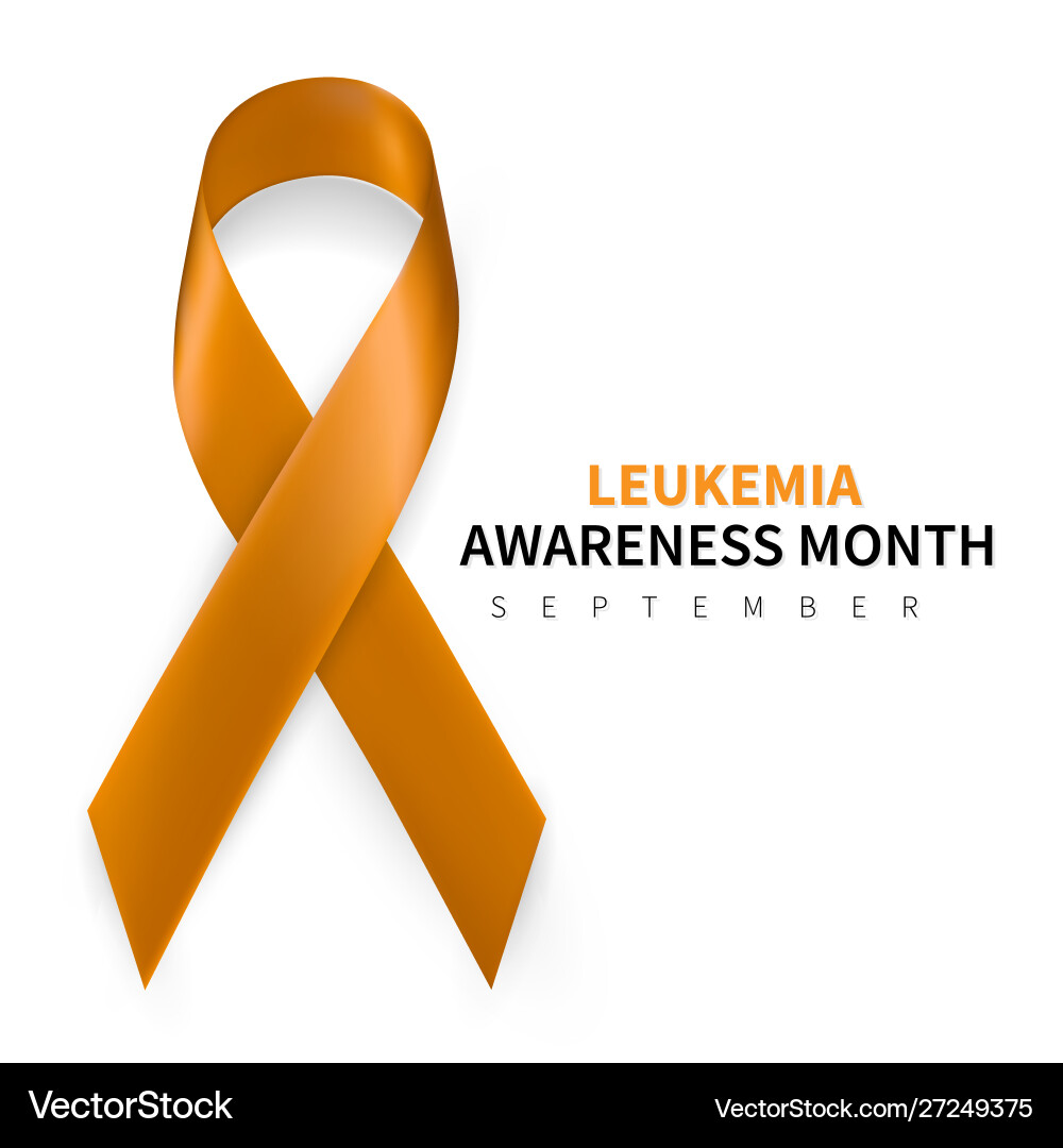 Leukemia awareness month realistic orange ribbon Leukemia awareness month realistic orange ribbon vector image