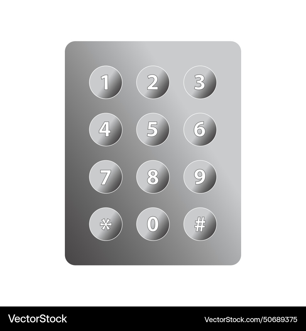 Numeric digital securtiy lock system pad Vector Image