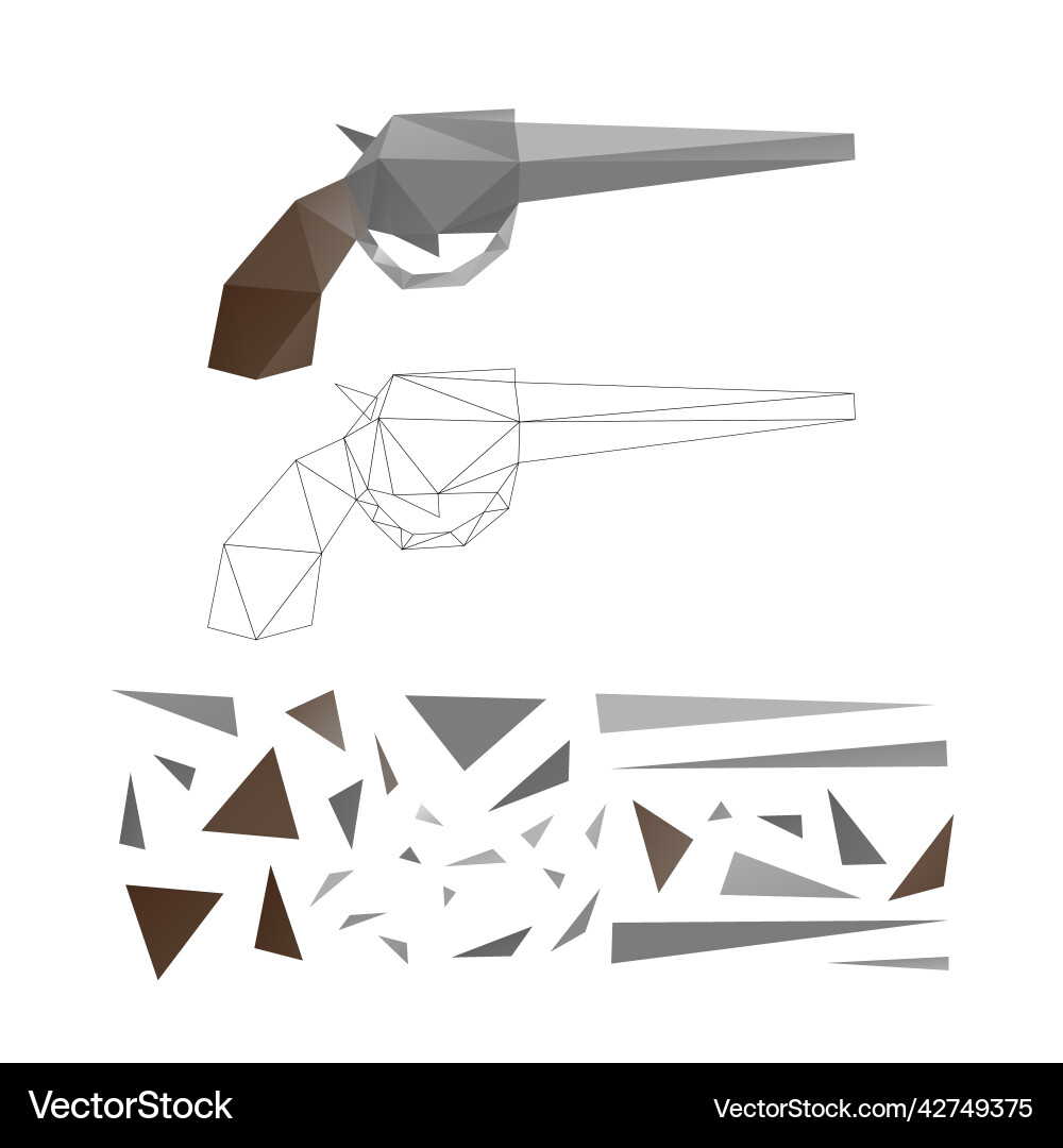 Polygonal puzzle game constructor from triangles vector image