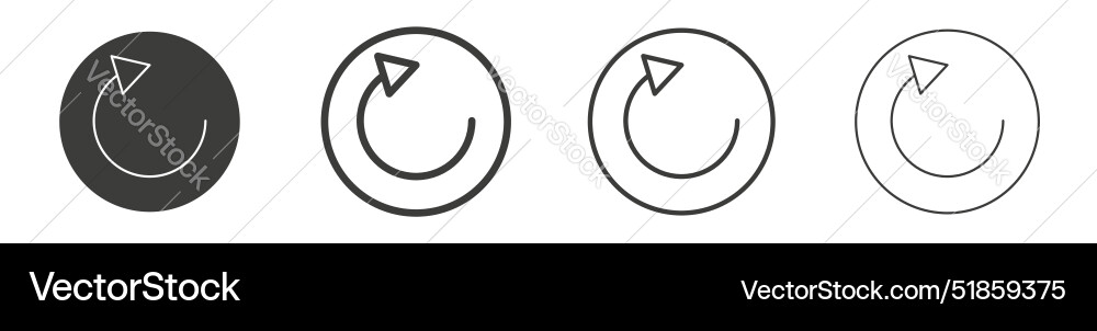 Refresh icon set rotation arrow repeat Royalty Free Vector