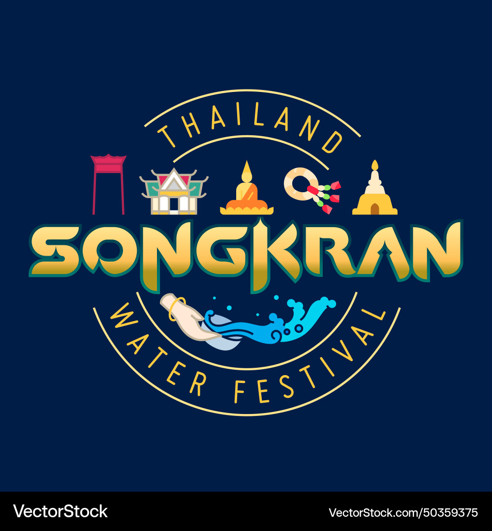 Songkran festival thailand water splashing Songkran festival thailand water splashing vector image