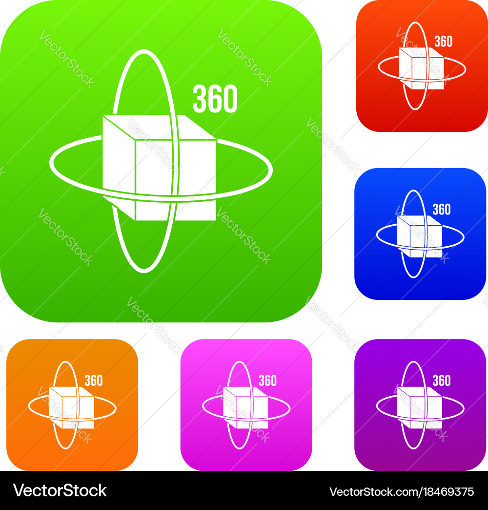 Virtual cube set color collection Vector Image