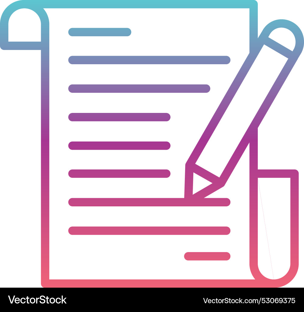 Writing line gradient design vector image