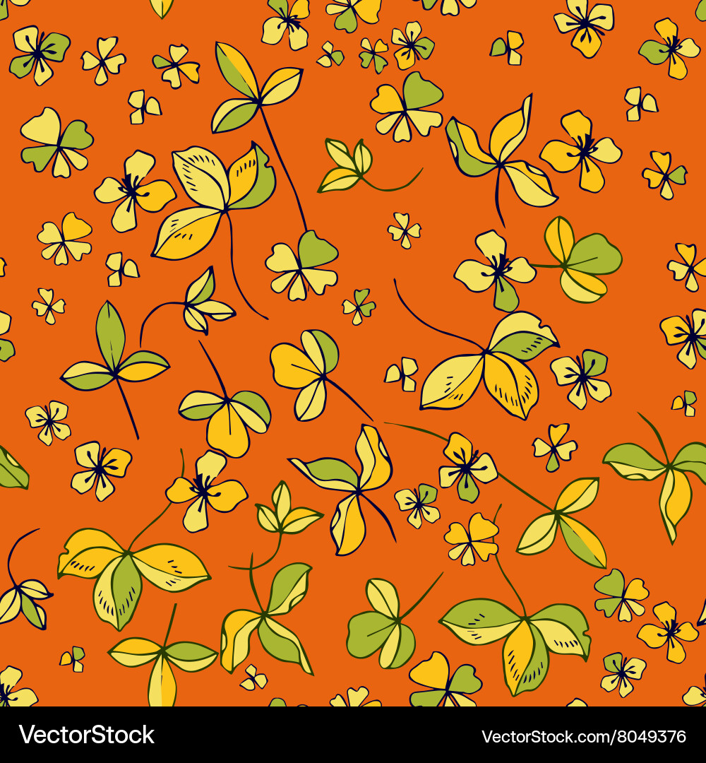 Abstract seamless pattern with leaves Vector Image