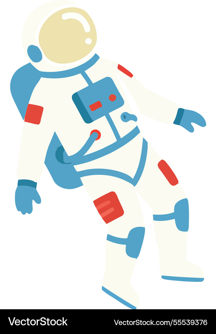 Astronaut floating in space with minimal colors Astronaut floating in space with minimal colors vector image