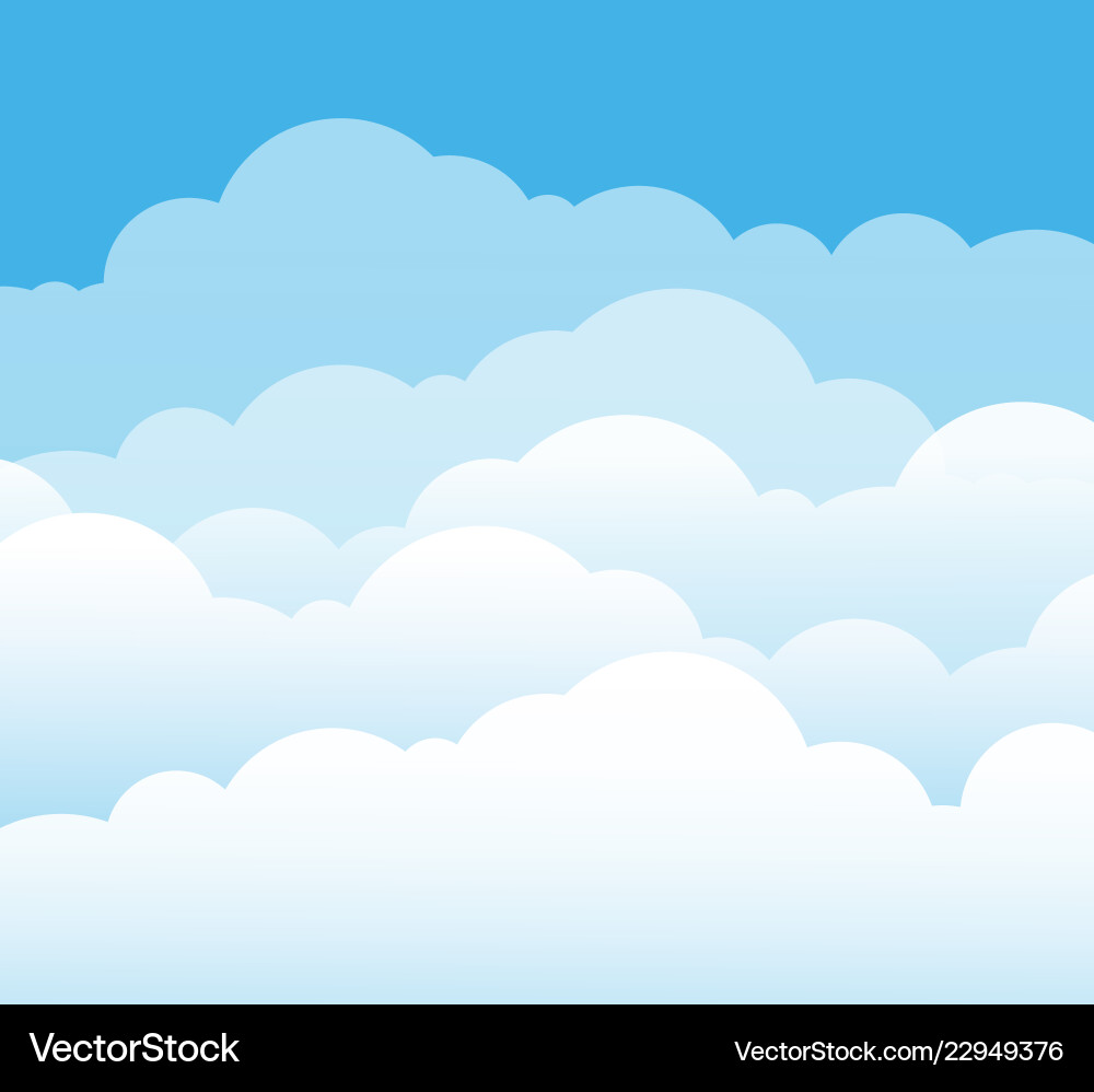 Cartoon Cloudy Sky Background Vector Image