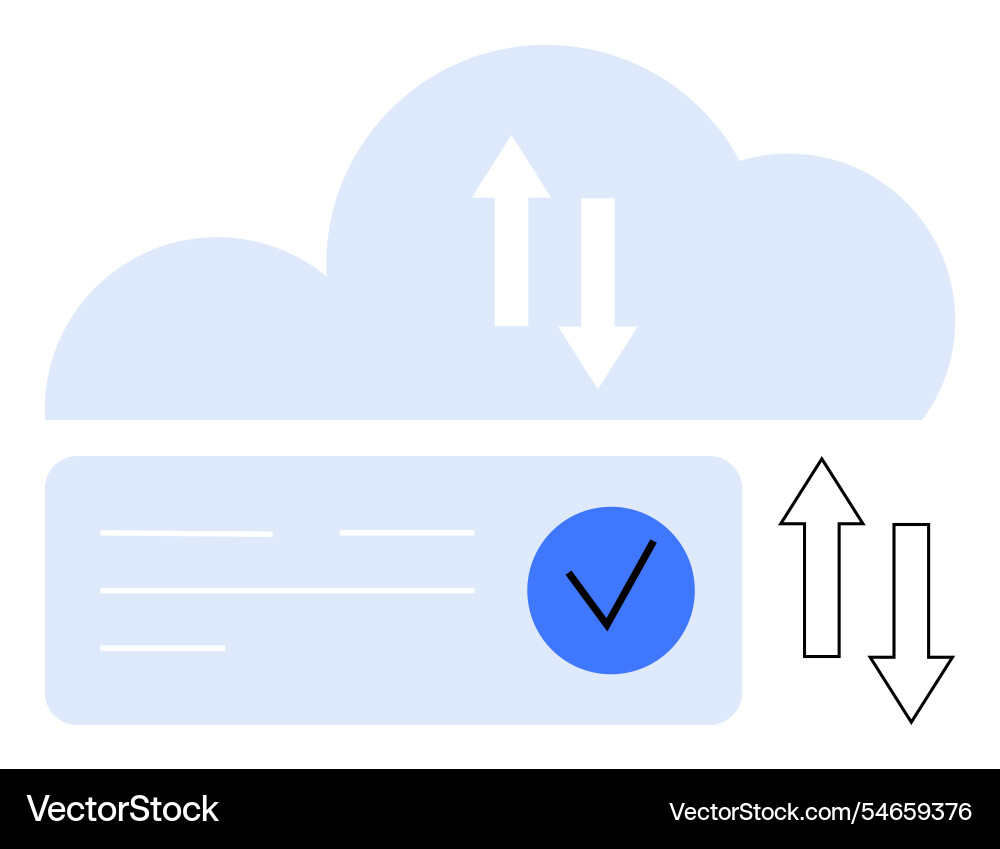 Cloud storage concept with data transfer arrows Cloud storage concept with data transfer arrows vector image